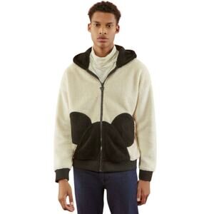 Hidden Mickey Mouse Sherpa Jacket Heavy Coat Hooded Disney Forever 21 Mens M